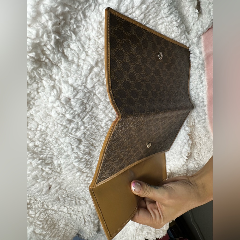 Celine Macadam Pattern Leather Long Wallet Brown … - image 2